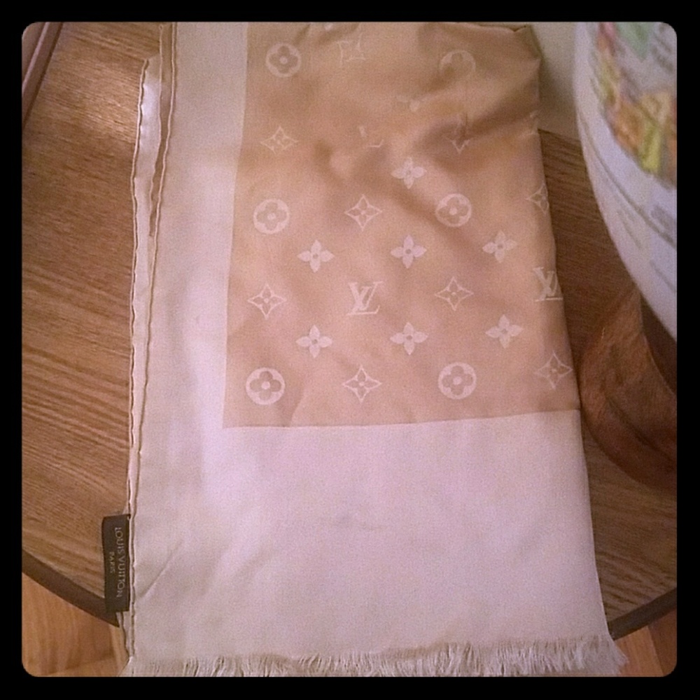 Authentic Louis Vuitton Monogram Silk Scarf